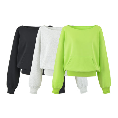 Casual Long Sleeve Off-Shoulder Sweatshirt